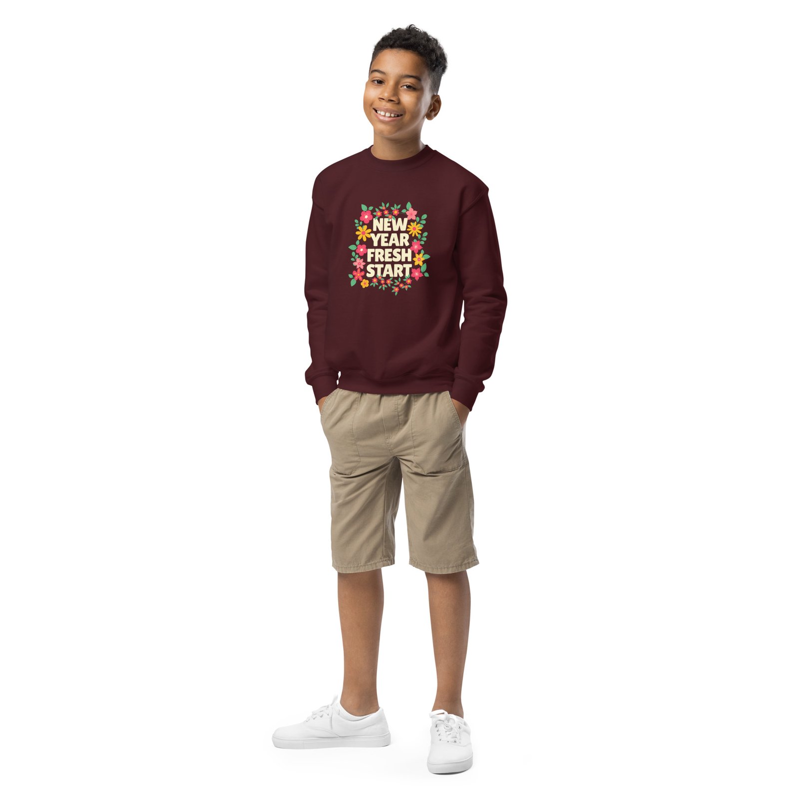 New Year Fresh Start – Kids Crewneck Sweatshirt - Image 7
