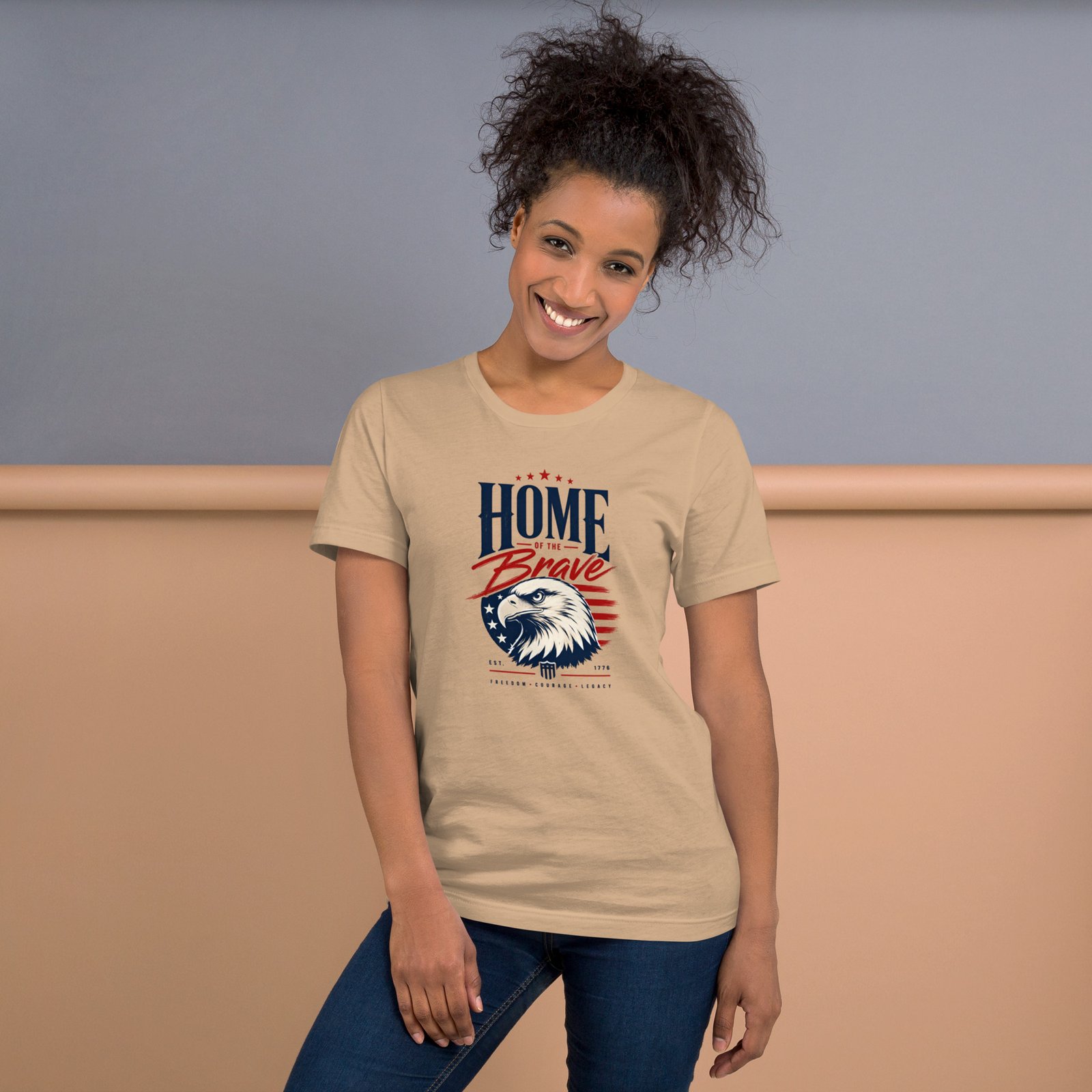 Home of the Brave Eagle Unisex T-shirt - Image 2