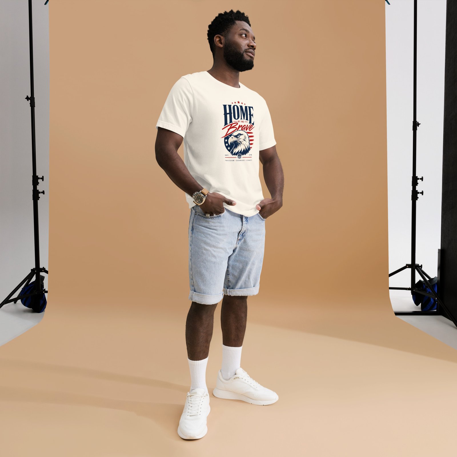 Home of the Brave Eagle Unisex T-shirt - Image 4